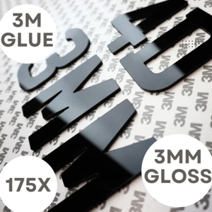 175 x 3D 4D Acrylic Laser 3mm Number Plate Letters with 3M Backing Resin Digit - Picture 1 of 5