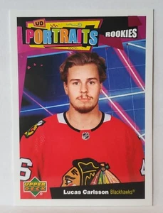 2020-21 Upper Deck UD Portraits #P-96 Lucas Carlsson RC Chicago Blackhawks - Picture 1 of 2