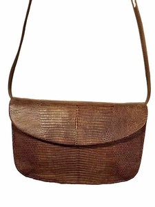 ALFRED ROTH GENUINE SNAKE SKIN CROSSBODY CLUTCH PURSE W/MIRROR, WEST GERMANY EUC - Picture 1 of 11