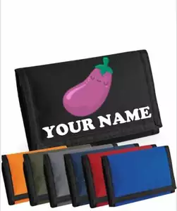 Kinder Geldbörse Personalisiert Aubergine Kawaii Portemonnaie Mädchen Jungen Portemonnaie Karte Münze - Bild 1 von 13
