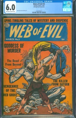 Web of Evil #3 (1953) ⭐ CGC 6.0 ONLY 1 HIGHER! ⭐ Golden Age Horror Quality Comic - Image 1 of 2