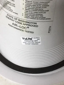 VuLite Ceiling Light Can Reflector Only PN V3034TW-WH White Juno Lighting Used - Picture 1 of 12