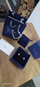 Genuine Swarovski Una Angelic Stud Earrings, Rhodium Plated - Picture 1 of 4