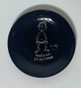 Placa William Steig 4,5 pulgadas esmaltado negro sobre cobre Bernard Toulouse-Lautrec de colección - Imagen 1 de 3