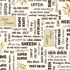 South Dakota Words By the yard by 44 inches wide Fabric Robert Kaufman