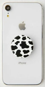 Popsockets Moo Cow Pattern Black & White Swap Top Phone Holder Grip Pop Socket - Picture 1 of 3