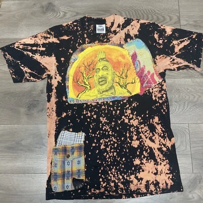 Camisa grande para hombre HECHA EN CASA cosida payaso retazos manchas blanqueadas Foto 1 de 4