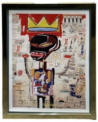 Jean-Michel Basquiat Taschen Crown Pop Art Serigrafía Lienzo con Marco 19” Foto 1 de 4