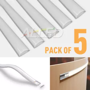 5pcs 1M Bendable Extrusion Alloy Aluminum Channel Bars for LED Strip Light Hotel - Picture 1 of 10
