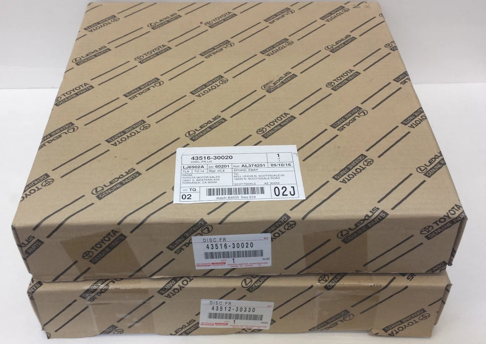 LEXUS OEM FACTORY DIRECTIONAL FRONT ROTOR SET 2007-2008 GS350 (ALL WHEEL DRIVE)  - Image 1 of 1