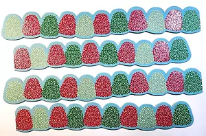 Christmas Gumdrops Glitter Accents Gingerbread House 4pc 6" x 7/8" Cardstock - Picture 1 of 1