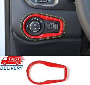 For Jeep Renegade 2015+ Head Light Control Switch Trim Cover Accessories Red - Picture 1 of 11
