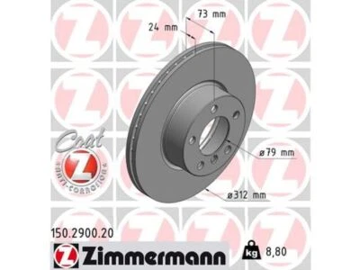 Rotor de freno delantero Zimmermann recubierto 58675YVRV 2015 2016 BMW 328d 2014-2018 Foto 1 de 2