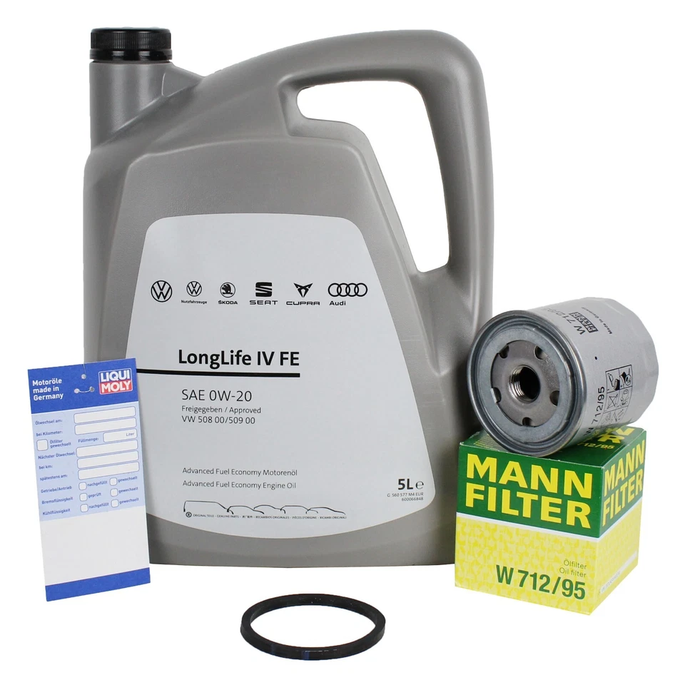 Mann Ölfilter + 5L Original 0W-20 Motoröl für VW Golf 7 8 Polo 5 6 1.0-1.5 TSI