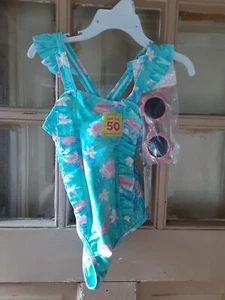 Tommy Bahama Girls One Piece Swimsuit & Sunglasses Size 4T NEW WITH TAGS - Picture 1 of 2