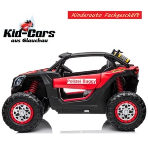 Kinder Elektro Auto Polizei Buggy bis 10 km/h Doppelsitzer Polizeiauto 24 Volt - Bild 1 von 14