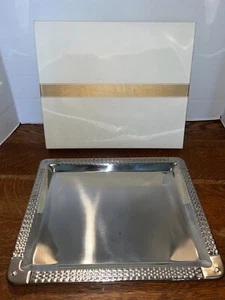 New Ralph Lauren Watchband Stainless Steel Bar Tray 13.5" x 11" NIB - Picture 1 of 6