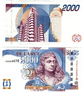 2002 Thomas De La Rue Test Banknote UNC 2000 Units WIDE Security Strip - Bild 1 von 1