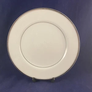 Simplicity Dinner Plate White Silver Rim Fine China Japan Porcelain 10.5” - Picture 1 of 3