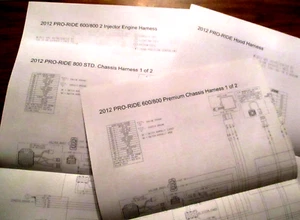 2012 Polaris PRO-RIDE Snowmobile Wiring Diagrams Schematics Hood Chassis Engine - Picture 1 of 3