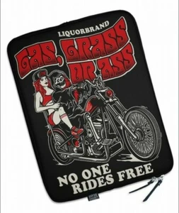 Liquor Brand Gas Grass Or A@# Laptop Tablet Sleeve 13 Inch Skeleton Grim Reaper  - Picture 1 of 4