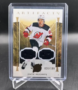 Artefactos UD 2022-23 Jack Hughes NJ Devils material dorado reliquias #d 026/199 #117 - Imagen 1 de 4