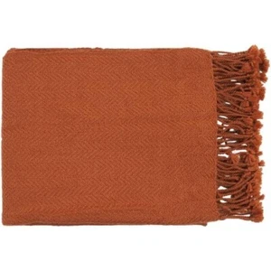 Accents by Surya Turner Pumpkin Throw Blanket Acrylic 50”x60”~ - Picture 1 of 2