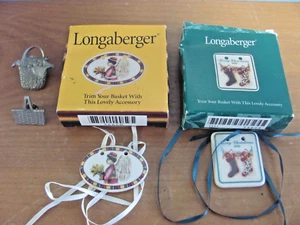 LONGABERGER 1998 MERRY CHRISTMAS & 2000 KWANZAA TIE-ONS & 2 LONGABERGER PINS  - Picture 1 of 5