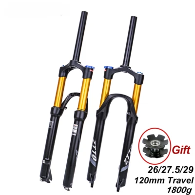 MTB Bike Air Fork 120mm Travel Front Suspension QR 26 27.5 29 Inch Straight Tube - Image 1 of 4