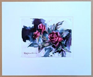 Hegemann, Erwin (1924 Wuppertal – 1995 Bornholm) “Roses” Watercolour Signed - Picture 1 of 3