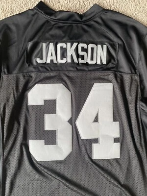 Винтажная футболка Бо Джексона размер 56 NFL Oakland Raiders Nike черная чистая и четкая - Изображение 1 из 4