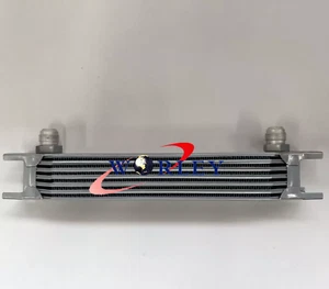 Universal 7 Rows AN10 Engine Transmission 248mm Oil Cooler Trust Style Silver - Picture 1 of 6