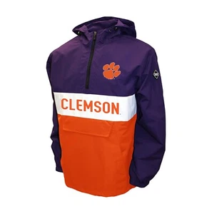 Clemson Tigers Franchise Club Alpha Anorak mezza zip pullover giacca - viola - Foto 1 di 3