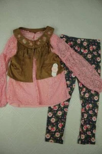 NEW Girls 3 Pc Outfit XL 14 - 16 Mole Skin Boho Set Vest Top Pants Holiday Dress - Picture 1 of 7