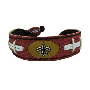 Brand New NFL New Orleans Saints Classic Genuine Football Leather Bracelet - Picture 1 of 2