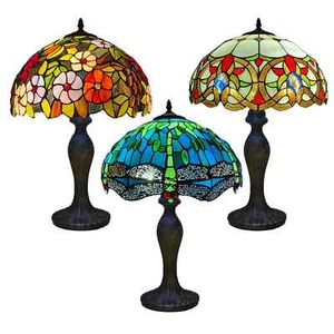 Tiffany Table Lamps 16-inch Handcraft art Bedside Light Stained Glass Multicolor - Picture 1 of 47