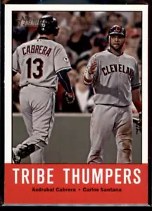 2012 Topps Heritage Asdrubal Cabrera / Carlos Santana #392 Cleveland Indians - Picture 1 of 2