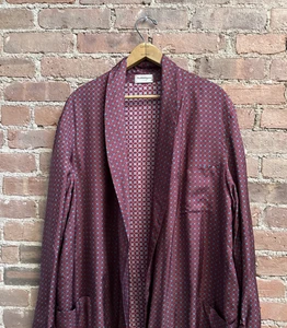 Vintage Selfridges Herren Morgenmantel, Gr. Large, 100% Seide - Bild 1 von 8