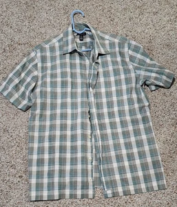 Van Heusen Men L Short Sleeve Button Down Collar Shirt Casual Work Office - Picture 1 of 1