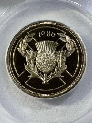 1986 Great Britain 2 Pounds Proof Graded PR 69 DCAM by ANACS Commonwealth Games - Image 1 of 4