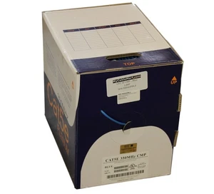 Cavo di rete sfuso 1000 piedi CAT5E CMP/Solido 350Mhz PLENUM blu - Foto 1 di 2