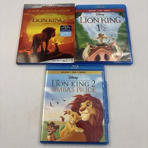 Disney 3-Movie Lot : The Lion King, 1, 1/2& 2  (Blu-ray/DVD/Digit) w 1 Slipcover - Bild 1 von 19