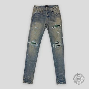 AMIRI MX1 PLAID JEANS - CLAY INDIGO/GREEN - Picture 1 of 6