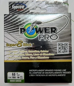 POWER PRO SUPER8SLICK 150 YARDAS TRENZA ESPECTRA PRUEBA 65 LB / 150YRD - VERDE AGUA - Imagen 1 de 2