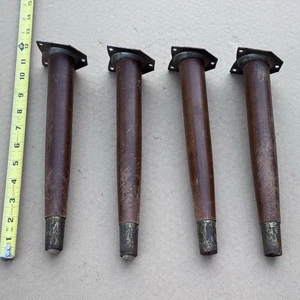 Vintage 4er Set 10" MCM Holz Holz konisch Möbelbeine Hocker mit Halterungen - Bild 1 von 7
