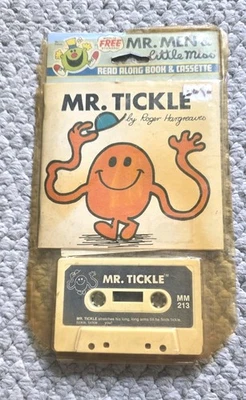 VTG 1982 Mr. Men & Little Miss Read-along Book & Cassette Set Mr.Tickle NOS - Image 1 of 4