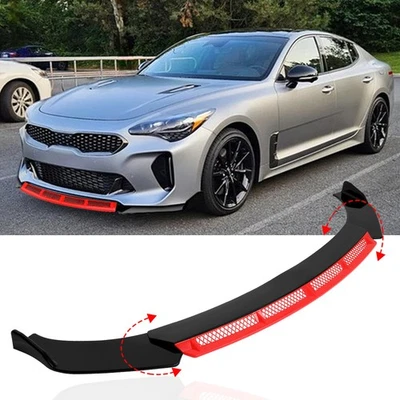 Kit de carrocería divisor alerón labial parachoques delantero barbilla roja para Kia Stinger 2018-2024 Foto 1 de 4