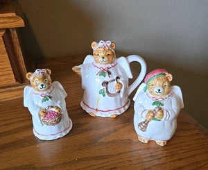 Set 3 Shaker Crema/Sale e Pepe Orso di Natale Mary Ann Baker Cina - Foto 1 di 9