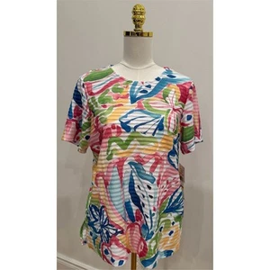 PRETTY Alfred Dunner Women's Floral Blouse Size S Beach Spring Casual Colorful - Picture 1 of 6
