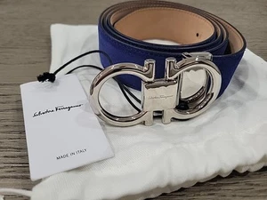 Salvatore Ferragamo Herren blau Wildleder Gürtel 42/105 neu $530 - Bild 1 von 4